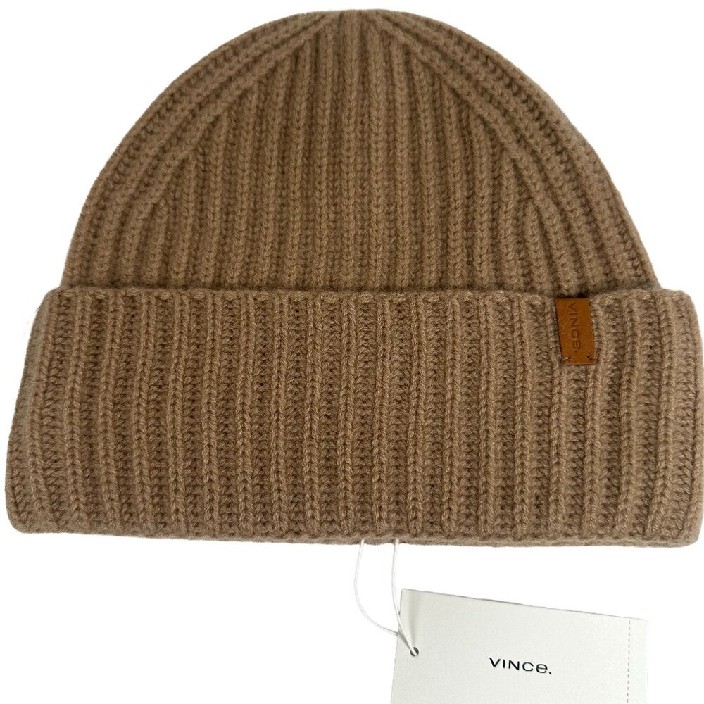Share Brand New! Vince Plush Cashmere Chunky Knit Beanie – 100% Cashmere, Camel